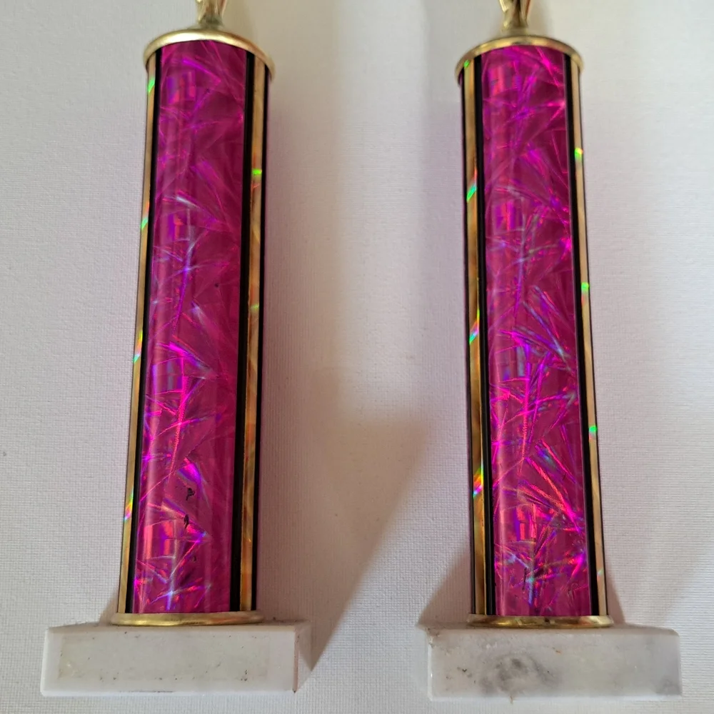 Gold and Pink Angel Trophies Set Of 2 - Picture 3 of 5